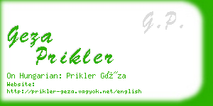 geza prikler business card